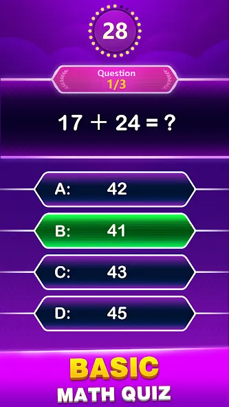 Скачать взлом Math Trivia — Quiz Puzzle Game (Математические загадки)  [МОД Много денег] — последняя версия apk на Андроид screen 1