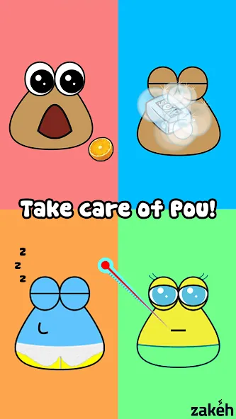 Скачать взломанную Pou (Пуо)  [МОД Mega Pack] — стабильная версия apk на Андроид screen 1