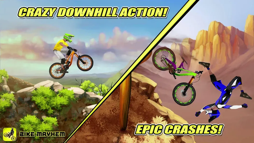 Взломанная Bike Mayhem Free (Байк Мейхем Фри)  [МОД Menu] — стабильная версия apk на Андроид screen 1