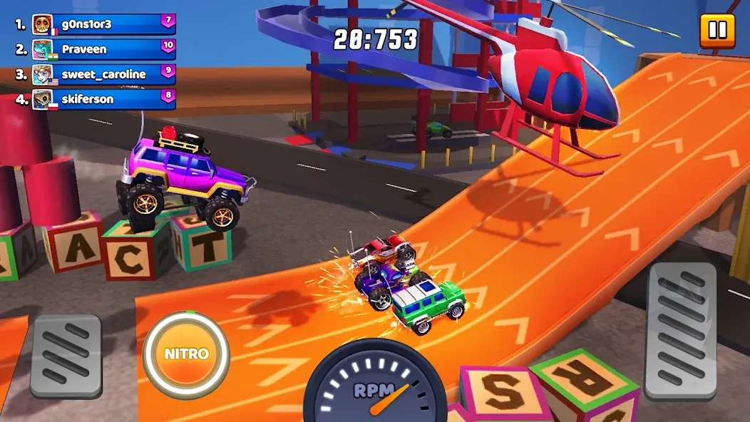 Скачать взломанную Nitro Jump — Car Racing (Нитро Джамп Рейсинг)  [МОД Много монет] — стабильная версия apk на Андроид screen 3