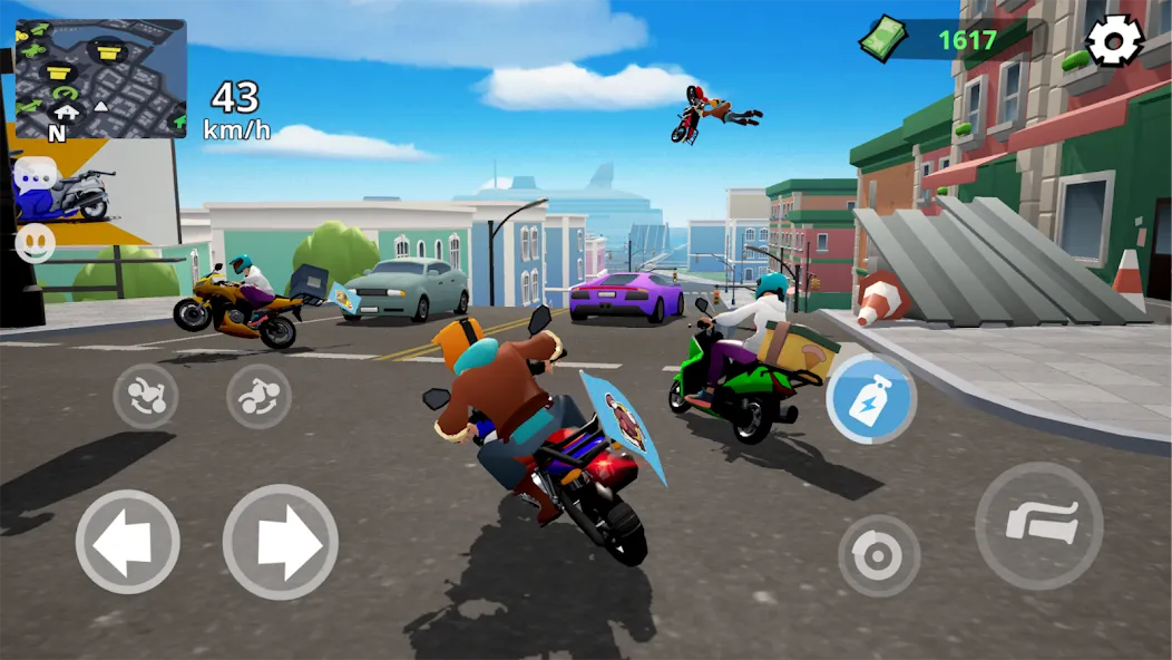 Скачать взлом Moto City: Mad Bike Delivery (Мото Сити)  [МОД Все открыто] — последняя версия apk на Андроид screen 2