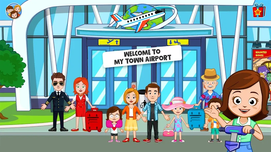 Скачать взлом My Town Airport games for kids (Май Таун)  [МОД Unlimited Money] — полная версия apk на Андроид screen 1