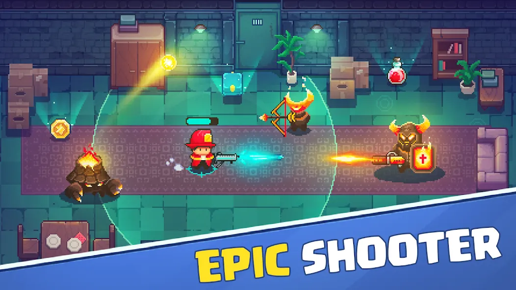 Скачать взлом Firefighter: pixel shooter  [МОД Mega Pack] — полная версия apk на Андроид screen 1