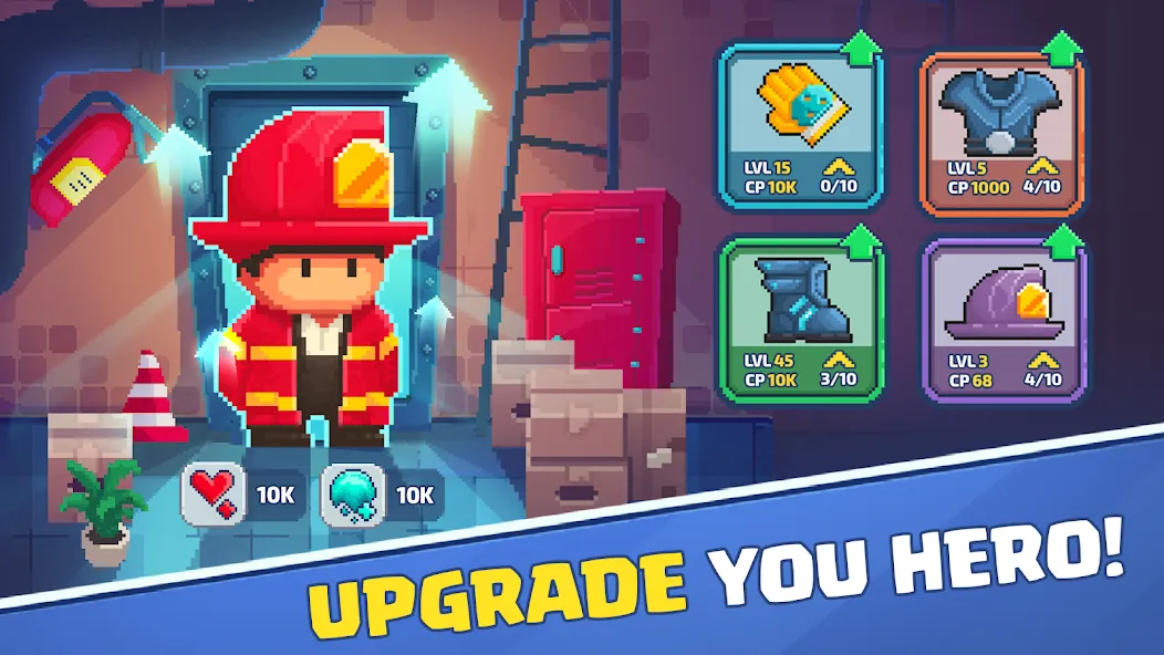 Скачать взлом Firefighter: pixel shooter  [МОД Mega Pack] — полная версия apk на Андроид screen 5