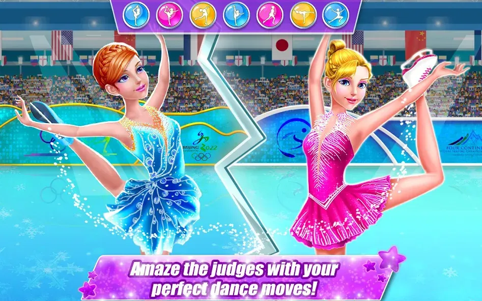 Взломанная Ice Skating Superstar — Perfec  [МОД Mega Pack] — полная версия apk на Андроид screen 1