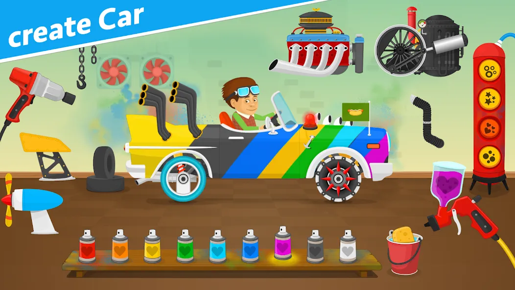 Взлом Racing car games for kids 2-5  [МОД Много монет] — последняя версия apk на Андроид screen 2