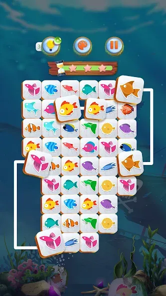 Скачать взлом Mahjong Connect Fish World (Мацзян Коннект Рыбный Мир)  [МОД Menu] — стабильная версия apk на Андроид screen 1