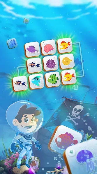 Скачать взлом Mahjong Connect Fish World (Мацзян Коннект Рыбный Мир)  [МОД Menu] — стабильная версия apk на Андроид screen 4