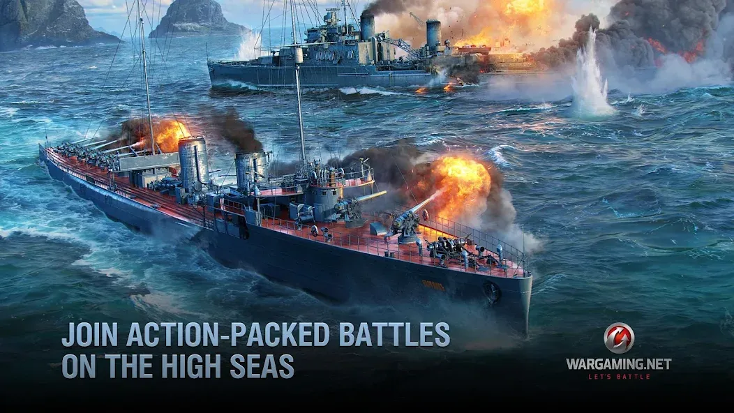 Взломанная World of Warships Blitz War (Ворлд оф Варшипс Блиц Вар)  [МОД Menu] — стабильная версия apk на Андроид screen 2