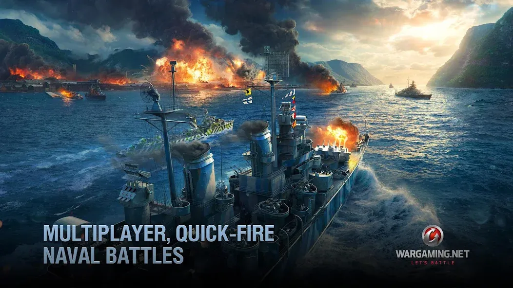 Взломанная World of Warships Blitz War (Ворлд оф Варшипс Блиц Вар)  [МОД Menu] — стабильная версия apk на Андроид screen 4