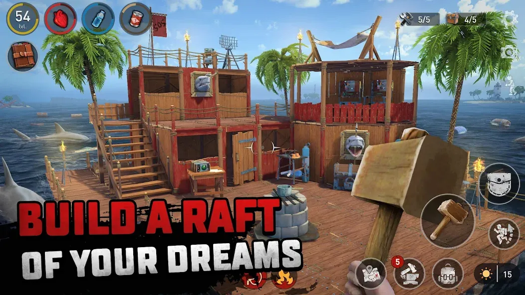 Скачать взлом Raft® Survival — Ocean Nomad (Рафт)  [МОД Menu] — последняя версия apk на Андроид screen 5