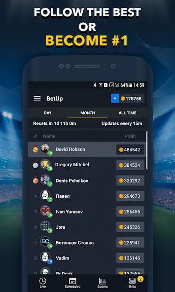 Скачать взлом Sports Betting Game — BETUP  [МОД Много монет] — последняя версия apk на Андроид screen 4