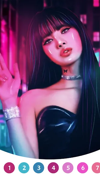 Скачать взлом BlackPink Paint by Number (БлэкПинк Раскраска по номерам)  [МОД Бесконечные монеты] — полная версия apk на Андроид screen 1