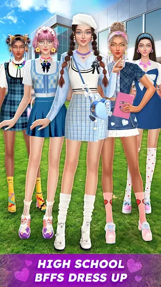 Скачать взломанную College Dress Up for Girls (Капель Макеовер)  [МОД Mega Pack] — стабильная версия apk на Андроид screen 1