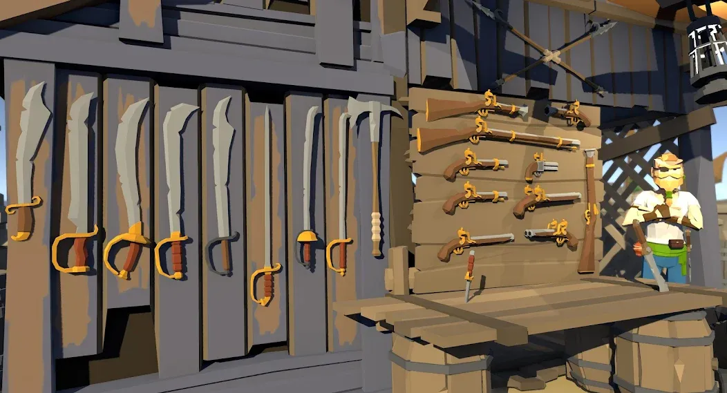 Взломанная Pirate Polygon Caribbean Sea (Пиратская Полигон Карибское море)  [МОД Меню] — полная версия apk на Андроид screen 3