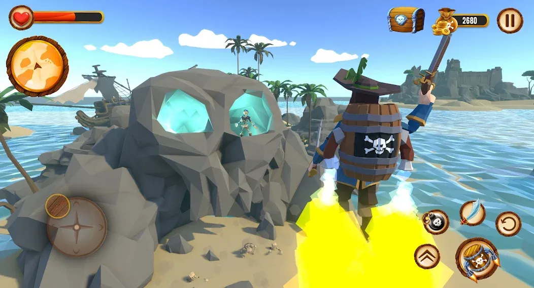 Взломанная Pirate Polygon Caribbean Sea (Пиратская Полигон Карибское море)  [МОД Меню] — полная версия apk на Андроид screen 4