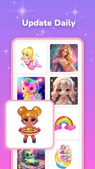 Взломанная Pixel Coloring-Color by number  [МОД Бесконечные деньги] — последняя версия apk на Андроид screen 2