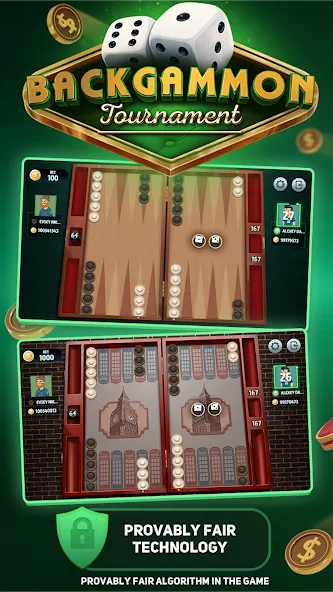 Взлом Backgammon Tournament  [МОД Бесконечные деньги] — стабильная версия apk на Андроид screen 1