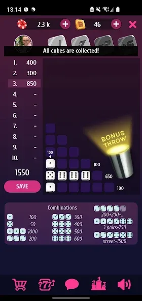 Взлом Farkle Pro — 10000 dice game  [МОД Menu] — полная версия apk на Андроид screen 3