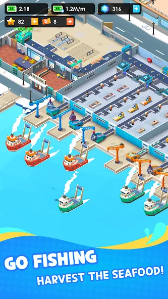 Скачать взломанную Seafood Inc — Tycoon, Idle (Айдл Сифуд Инк)  [МОД Unlocked] — стабильная версия apk на Андроид screen 2