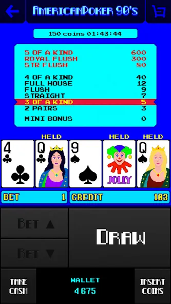 Скачать взлом American Poker 90's Casino  [МОД Бесконечные деньги] — полная версия apk на Андроид screen 2