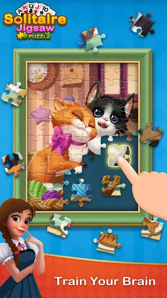 Взломанная Solitaire Jigsaw Puzzle (Солитер Пазл)  [МОД Много монет] — полная версия apk на Андроид screen 1