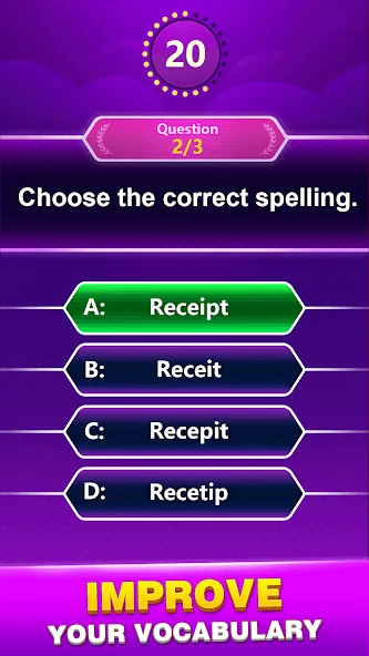 Взлом Spelling Quiz — Word Trivia (Спеллинг Квиз)  [МОД Mega Pack] — стабильная версия apk на Андроид screen 4