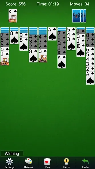 Взломанная Spider Solitaire — Card Games  [МОД Menu] — последняя версия apk на Андроид screen 1