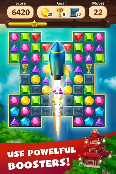 Взломанная Jewels Planet — Match 3 Puzzle  [МОД Mega Pack] — последняя версия apk на Андроид screen 4