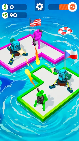 Скачать взлом War of Rafts: Crazy Sea Battle (Война плотов)  [МОД Много монет] — последняя версия apk на Андроид screen 4